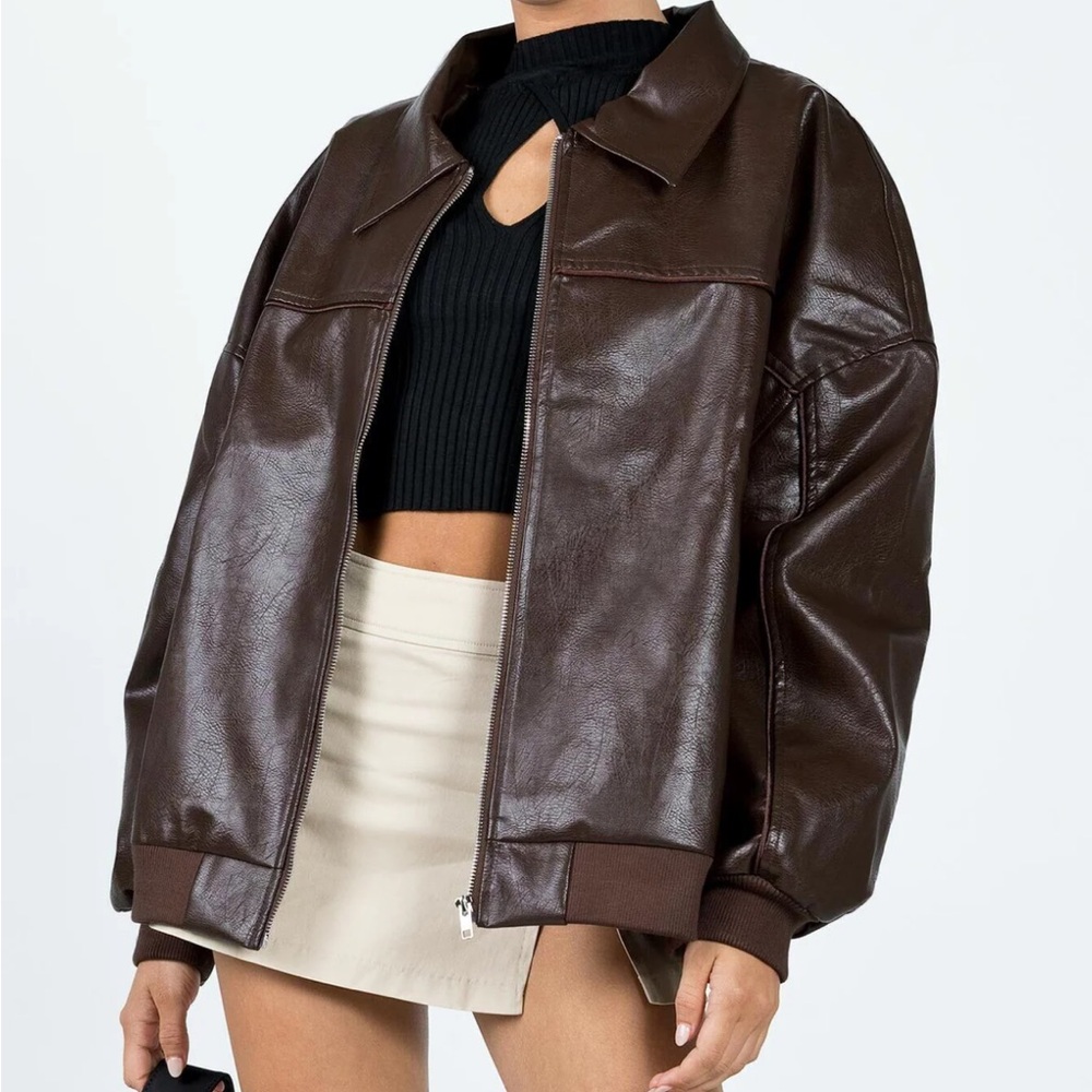 Princess Polly Brown Bomber Jacket